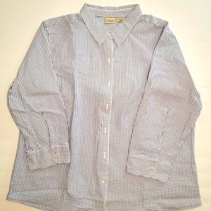 L.L.Bean XL Vacationland Seersucker Long Sleeve Shirt